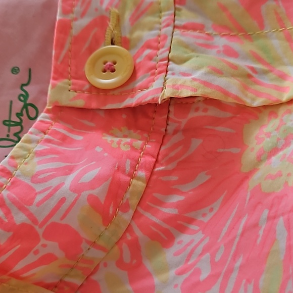 Lilly Pulitzer Sunkissed Yellow Orange Sunkissed Print Buttercup Shorts Size 2 - Picture 7 of 14